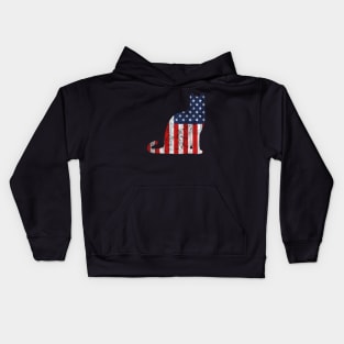 American Flag Cat Kids Hoodie